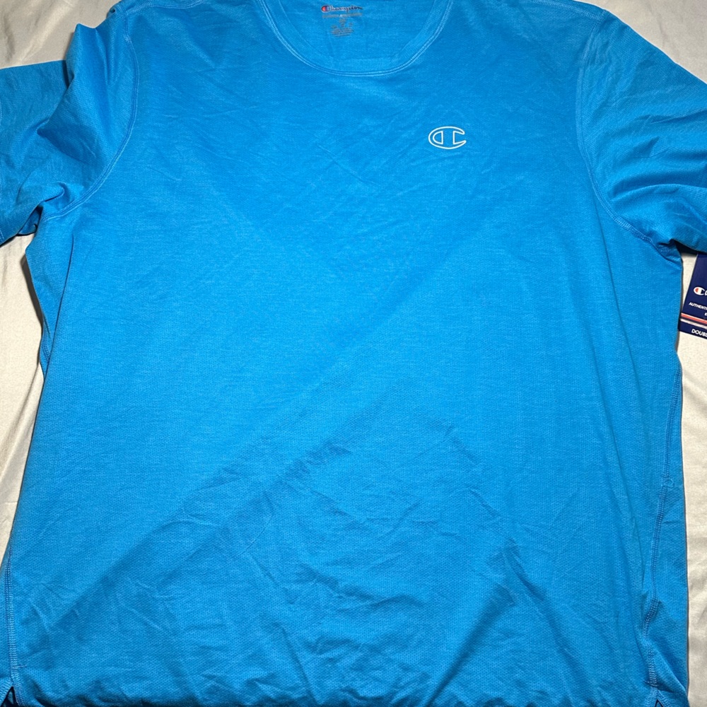 Champion Men's Blue Double Dry T-Shirt